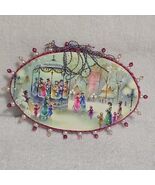 VTG Handmade Victorian Christmas Ornament Carolers Gazebo Scene 6x3¾ Bea... - $400.05 MXN