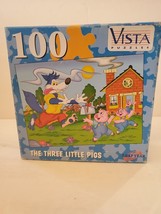 Vista Three Little Pigs 100 Piece Jigsaw Puzzle 8.25&quot; x 11&quot; Leap Year Publishing - £5.97 GBP