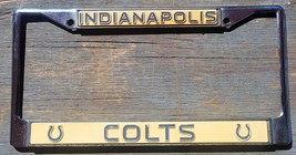 Vintage Indianapolis Colts License Plate Frame Chrome Metal - £13.45 GBP