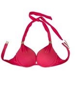 Victoria&#39;s Secret The Hottie Halter Bikini Top 34A Coral Red Underwire S... - £10.19 GBP