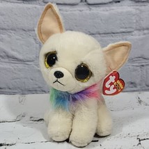 Ty Beanie Boos Chewy Plush Chihuahua Puppy Dog Rainbow Mane Glitter Eyes W/Tags  - £9.28 GBP