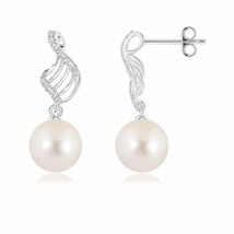 ANGARA 9mm Freshwater Pearl Swirl Dangle Earrings in Sterling Silver for Women - £264.91 GBP+