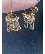 Three Piece Hoop Dangle Cat Earrings - €10,52 EUR