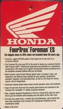 HANGING TAG 1997 HONDA FOURTRAX FOREMAN ES USED OEM DEALER SALES  HANGIN... - $19.79