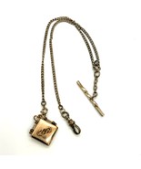 Antique Gold Filled Art Deco Cuban Chain T Bar Pocket Watch Chain Fob Lo... - $2,342.40 MXN