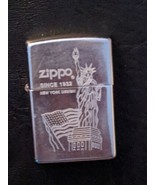 Zippo Statue de la Liberté Drapeau Américain New York Design Briquet - £23.43 GBP