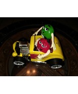 M&amp;M Yellow Hot Rod Rebel Without a Clue Race Car Candy Dispenser Red &amp; G... - £10.75 GBP