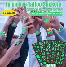 10 Sheets Luminous Christmas Temporary Tattoos for Kids Waterproof Fake Tattoo - $6.79