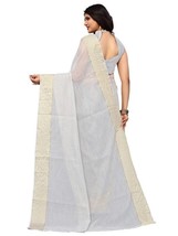 Woven Poly Cotton Saree with Unstitched Blouse Piece Sari - £17.14 GBP