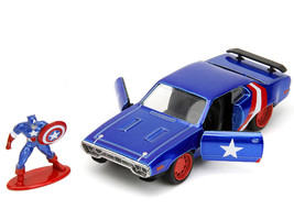 1972 Plymouth GTX Candy Blue with Red and White Stripes and Captain America Diec - $26.19