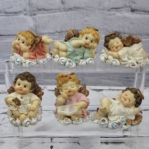 Heavens Bundles Angel Cherub Figurines Lot Of 6 Resin Vintage  - £11.86 GBP