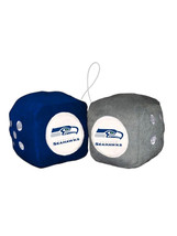 Seattle Seahawks Fuzzy Dice NFL High Quality PLUSH 3&quot; Car Auto Truck Football - £6.86 GBP