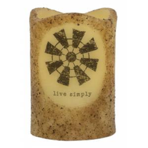 Windmill lighted pillar Candle -Battery Operated - $24.99