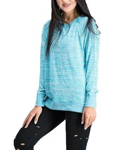 Gerry Women&#39;s Long Sleeve Shirt Turquoise Blue Asymmetrical Zip Neck Size L - £12.73 GBP