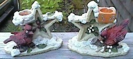 ~~ Lot of 2 Cardinal with Star Candle Holders ~~ Polyresin ~~ So Cute ~~ LOOK - £4.79 GBP