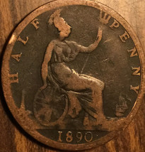 1890 Uk Gb Great Britain Half Penny Coin - £1.43 GBP