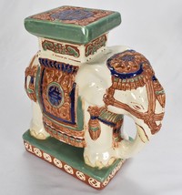 Vintage Asian Style Ceramic Glazed Elephant Statue Plant Stand Book End 6 x 9&quot; - £85.99 GBP