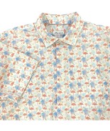 Peter Millar Shirt Mens XL Short Sleeve White Floral Button Up Beach Flamingo - $24.70