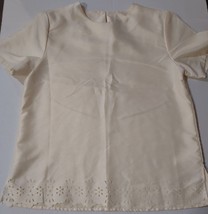 2 Piece Maggie Sweet Short Sleeve Knit Top &amp; Skirt Ivory Knit Casual Sm. Vintage - £11.39 GBP