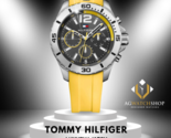 Tommy Hilfiger Men’s Quartz Yellow Silicone Strap Black Dial 46mm Watch... - $121.72