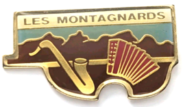Les Montagnards Pin Alphorn Accordion Folk Mountain Music RMC Diffusion ... - $242.83 MXN