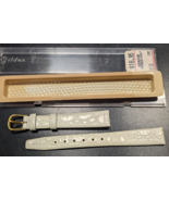 NOS Gilden 13mm 1/2 Genuine Croco-Calf Leather White Watch Band Strap - £15.85 GBP