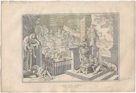 Decorative Print Paul Before Felix Hogarth Satirical Lithograph Angel Justice - $20.85