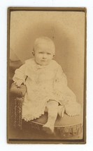 Antique CDV Circa 1870s Taylor Adorable Little Child in White Dress Rochester NY - £7.49 GBP