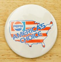 Vintage Pinback Button Americas Choice USA Pepsi Cola Soda Pop Advertising - $12.86