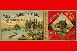 Puget Sound Salmon Can Label by Schmidt Litho Co. - Art Print - £17.39 GBP+