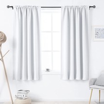 White Room Darkening Curtains For Bedroom Small Windows - 45, White 42X45 Inch - £26.37 GBP