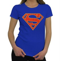 Supergirl TV Symbol Women&#39;s T-Shirt Blue - £27.39 GBP+