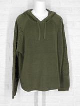 Fdj Crochet Sleeve Hooded Sweater Olive Green Nwt Xs S M L Xl Xxl - £46.70 GBP