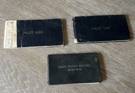 VINTAGE 1950s PILOT FLIGHT RECORD AND LOG BOOKS LOT OF 3 PILOT HARDY LEB... - $98.99