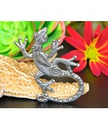 Lizard Gecko Tie Tack Lapel Pin Southwest Signed HF Pewter Figural - £15.99 GBP