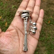 925 Silver Hindu Religious Kanha jis Jhunjhuna Baby Rattle whistle 3 inc... - $107.75