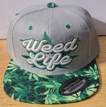 Weed Life Marijuana Leaf Leaves Cannabis Snapback Baseball Cap ( Gray ) - £11.77 GBP