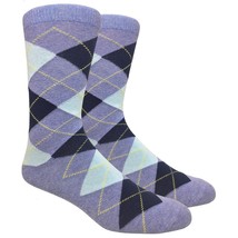 FINE FIT BLACK - HEATHER BLUE ARGYLE MENS DIAMOND PRINT DRESS CREW TUBE ... - £6.00 GBP