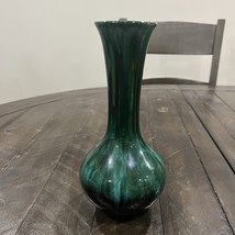 Blue Mountain Canada Green and Black Drip Glaze Vase - Vintage Mid Centu... - $19.79