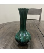 Blue Mountain Canada Green and Black Drip Glaze Vase - Vintage Mid Centu... - $19.79