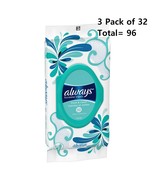 Always Feminine Wipes Hygiene Wipe Fresh & Clean Scent 3 Pack of 32 (96 Count) - $35.92 CAD