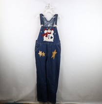 Vintage 90s Streetwear Womens Large Christmas Snowman Denim Jean Overall... - $69.25