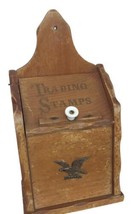 Vintage 1960’s Country Kitchen Wood Trading Stamps Wall Hanger Box Brass Eagle - £18.70 GBP
