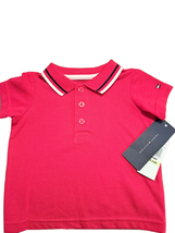 Tommy H - Boys Red shirt with blue/white shirt neck trim/ages 3-6 months - £8.68 GBP