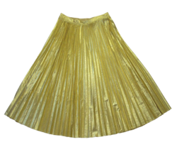 NWT J.Crew Pleated Wrap Skirt in Gold Lamé Lame Metallic Lightweight Midi 6 - £57.55 GBP