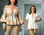 Vogue V1700 Misses 8 to 14 Deep V Neck Blouse Top Uncut Sewing Pattern - $23.20