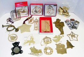 Large Lot Of Brass Christmas Ornaments - £15.75 GBP