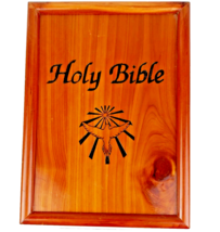 Holy Bible Dove of Peace Catholic Edition Cedar Wood Storage Case - £18.60 GBP