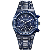 CAGARNY 6881 Double SEIKO Movt Steel Quartz Watch Fully Zirconias, SEIKO... - £56.49 GBP