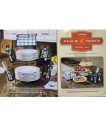 DELUXE Buffet Stack &amp; Serve Buffet Set Picnic Knives Plates Silverware C... - $68.41